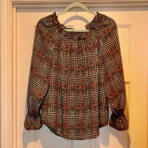Talbots Plaid On/Off the Shoulder Blouse